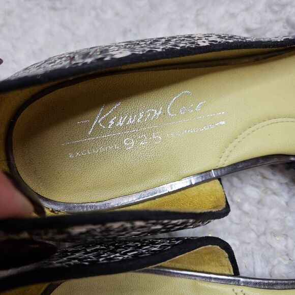 Kenneth Cole New York Snakeskin Pattern Leather Pointed Toe D'orsay Flats sz 7 - Picture 4 of 8